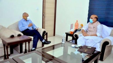 Photo of Ladakh LG meets Rajnath, Gadkari