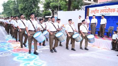 Photo of Rashtriya Swayamsevak Sangh’s annual Vijayadashami festival begins at Reshim Bagh ground in Nagpur, Maharashtra