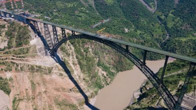 Photo of Track laying work begins on world’s highest railway bridge in Reasi