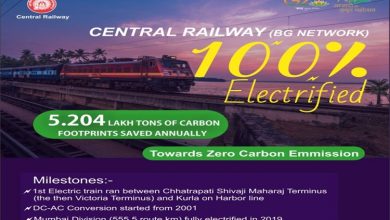 Photo of Central Railway achieves 100 % electrification of broad gauge network; to reduce over 5 lakh tonnes of carbon footprints annually