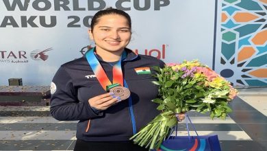 Photo of India’s Rhythm Sangwan wins bronze medal in Women’s 10 metre air pistol event in Baku