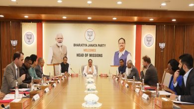 Photo of BJP National President JPNadda interacts with group of diplomatic mission heads to India in New Delhi