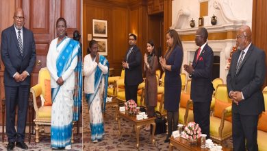 Photo of UN General Assembly Dennis Francis calls on President Droupadi Murmu at Rashtrapati Bhavan