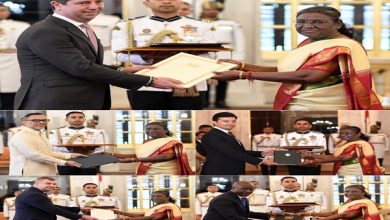 Photo of President Droupadi Murmu Accepts Credentials From Envoys Of Five Nations At A Ceremony Held At Rashtrapati Bhavan