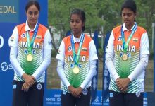 Photo of India’s Jyothi Surekha Vennam, Aditi Gopichand Swami And Parneet Kaur Won Gold In The Women’s Final At Archery World Cup In Shanghai