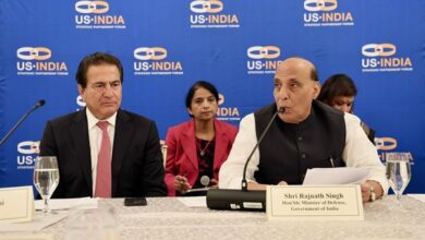 Photo of Defence Minister Rajnath Singh interacts with senior leaders of US defence industry at US-India Strategic Partnership Forum