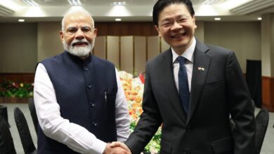Photo of PM Narendra Modi holds delegation-level talks with his Singaporean counterpart Lawrence Wong