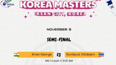 Photo of Kiran George to face Kunlavut Vitidsarn in Men’s Singles Semifinal today at Korea Masters Tournament