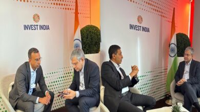 Photo of I&B Minister Ashwini Vaishnaw interacts with NTT Data CEO, Blackrock COO