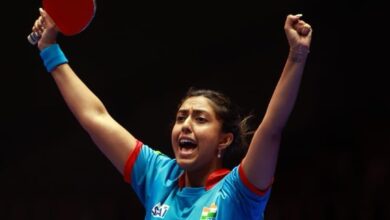 Photo of Ayhika Mukherjee outclasses Spanish paddler 3-nil