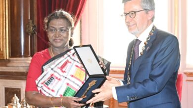Photo of President Murmu honoured with Key to city Lisbon, during her 2 day visit to Portugal
