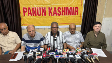 Photo of Press Conference addressed by Dr. Ajay Chrungoo, Chairman, Panun Kashmir at Press Club Jammu on Monday