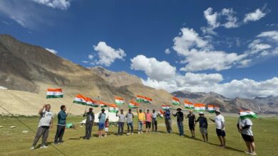 Photo of Tiranga March organised at Zangla Tourist Camping Site in Ladakh under Har Ghar Tiranga campaign