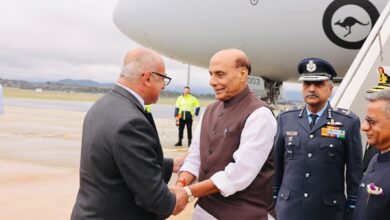 Photo of Defence Minister Rajnath Singh Arrives in Canberra to Strengthen India-Australia Strategic Ties