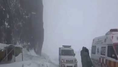 Photo of Fresh snowfall disrupts traffic on Zojila Axis in Ladakh