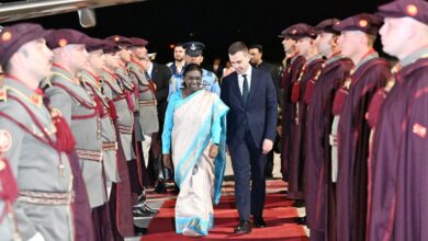 Photo of President Droupadi Murmu Arrives In North Macedonia; To Hold Talks With President Davkova In Skopje