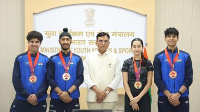 Photo of Sports Minister Dr Mansukh Mandaviya Felicitates World Junior Squash Championship 2026 Medallists In New Delhi